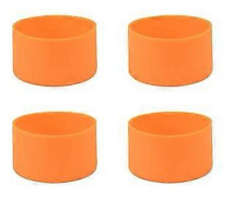 Set med 4 silikonmugghylsor Silikonstövlar Skyddshylsa Vattenflaska Tillbehör Mugghylsa för flaskor orange orange