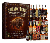 Buffalo Trace Adventskalender 2025, 24 dagars julnedräkningskalender, Buffalo Trace Whiskey 250-årsjubileum 2D akrylhänge