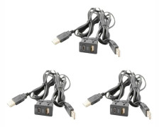 3 st 150CM Bil Dash Flush Mount 2 USB Port Panel Auto Båt Dubbel USB Förlängningskabel-TAPYC Adapter för