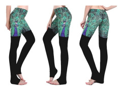 Påfågel Yoga Leggings Black S
