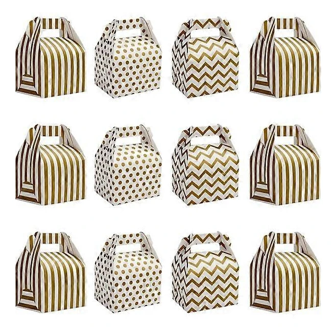 Vita och guld Kraftpapper Presentaskar (Paket med 36) - 16 x 11.