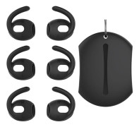 AHASTYLE Apple AirPods Pro 3 Ear Hooks 3 Pairs, Size M, and Case - Black