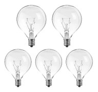 E12 Ljuskronvaxvärmarlampor 25W 5-pack, glödlampa i glas för doftvärmare - Perfekt