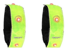 Reflekterande Band Set Om 2 Säkerhetsreflekterande Remmar LED Armband Armreflexer Med LED-reflexer För Kläder, 42,5 X 3 Cm (FMY)