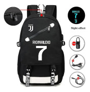 Ronaldo USB Ryggsäck Skolväska För Teenage Fotboll Ryggsäck - spot sales