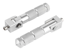 2 st Aluminiumpedaler för Motorcykel Elbil 8MM Universell 90 Graders Vikbar StödstångSilver silver