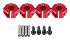 12mm Universal Hjul Hex Nav Adapter för HSP Sakura 1/10 Skala RC Bil (6mm, Röd)