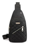 Dam Bröstväska Enfärgad Nylon Axelväska Fritids Crossbody-väska Black