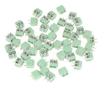 50 st/set 2-polig 5mm stig Grön PCB Universal Skruvterminalblockkontakt
