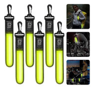 Gul 6-pack reflekterande LED-blinkande ljusväska hängen, 3 LED-lägen säkerhetsljus, reflexer för barn, med LED för vandring, jogging