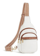 Läder Crossbody-väska Solid Fanny Pack VIT white