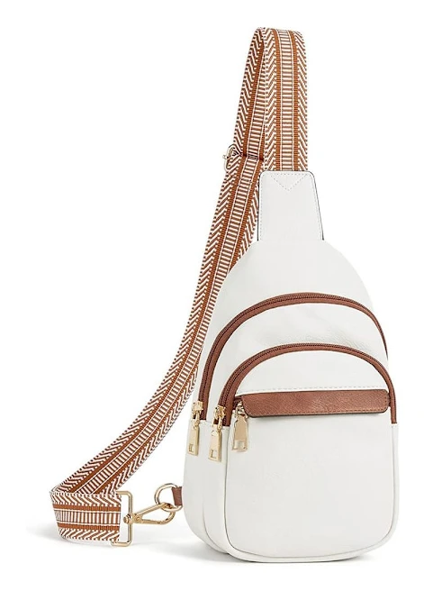 Läder Crossbody-väska Solid Fanny Pack VIT white