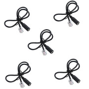 5-pack telefonadapter Rj9 till 3,5 mm honadapter konverterkabel PC-dator headset telefon