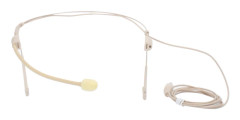 Beige 3,5 mm Jack Hane Skruvlås Binaural Hängande Mikrofon för Bodypack-sändare