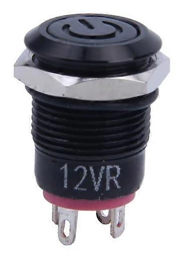 12V 2A 9,5 mm LED Metallkapsel Momentan Tryckknapp Strömbrytare Bil DIY Modifierad Röd