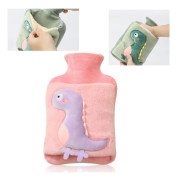Varmvattenflaska med handficka, 1l/ 2l Plysch Handvärmare Pvc Varmvattenpåsar Läckagesäker för barn Vuxna Hand- och Fotvärmare pink 2l