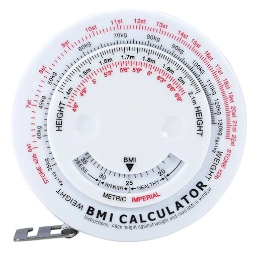 BMI Kroppsmasseindex Mätband 150cm Mätverktyg för Viktminskning
