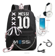 Messi Ryggsäck Fotboll Superstjärna Stor Kapacitet Enkel Svart Tonåringar Skolväskor Resa Kvinnliga Manliga Studenter Dator Mochilas Khaki