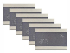 Rustika Underlägg Set om 6, Lätt att Rengöra Underlägg Tvättsbara Halksäkra Lyxiga Hållbara Bordstabletter för Hem/Matrum Dekoration ( Ginkgo - Grey 6pcs Placemats