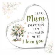 Mamma Födelsedagspresenter till Mor, Bästa Mamma Presenter till Födelsedag Mors Dag Jul - Akrylplakett Minnessak Med Rörande Ord 8.5x8.5x1cm