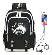 My Hero Academia Backpack Usb Charging School Bagblack