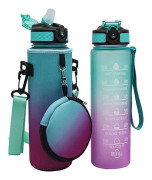 Vattenflaska väska bärare, 32oz Neopren flaska sling hållare fodral påse lock COLOR 7