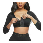 Qtree Arm Slimming Shaper för Kvinnor Kompression Kroppsformare Efter Kirurgi Shapewear Sömlös Frontstängning Ärmar Push Up BH,,S