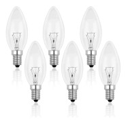 Glödlampa ljusstakeform E14 60W 230V, E14 Flamglödlampa, Dimbar Varmvit 2700K, 600LM, C35 Transparent Glödlampa, För Krona, Skrivbordslampa...