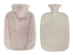 Mjuk varmvattenflaska med mjuk plyschöverdrag 2000ml Anti Scald Dubbel handinsats Varmvattenpåse för händer Nacke Ljus kaffe