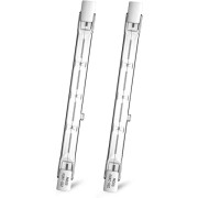 2 st R7s Halogen Pencil Bulb 500W 118mm, Dimbar Halogenlampa Varmvit 2800K, T3 J118 Dubbel Linjär Projektorlampa