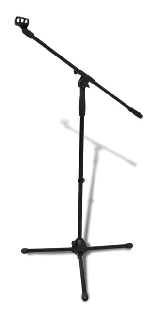 vidaXL Adjustable Microphone Stand Black