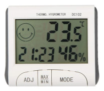 LCD Room Thermometer Mini LCD Digital Indoor Thermometer Hygrometer Temperature Gauge Clock Desk Weather Station