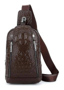 Herr Crossbody Väskor Herr Nya Mode Bröstväska Casual Axel Personlighet Ryggsäck - Snngv（Brun）
