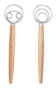 Traditionell dansk degvisp, handmixer för bröddeg, verktyg för hantverksmässig brödbakning Three circles * double circles