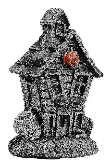 Lysande Spökhus Halloween Resin Spökhus Halloween Dekorationer Med Ljus Spöklik Atmosfär