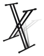 vidaXL Keyboardstativ svart, hopfällbart, justerbart, 100 kg, svart