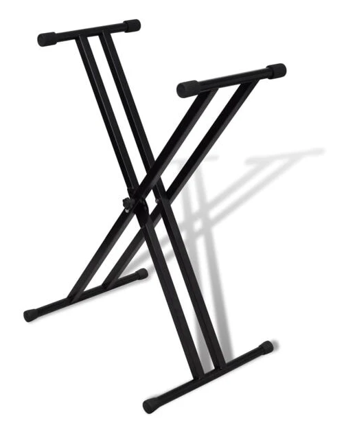 vidaXL Keyboardstativ svart, hopfällbart, justerbart, 100 kg, svart