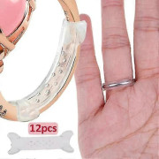 12 st/set Osynlig Klar Ringstorleksjusterare För Lösa Ringar / Transparent Ringförminskare Med 2-10mm Storlekar / Högkvalitativ Smyckespassformsreducerare...