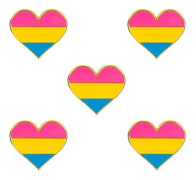 5-pack Bisexuell pride hjärtformade nålar broscher flagga badge brosch Pansexuell 5 st