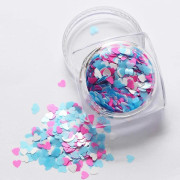 Blandade hjärtan tunn nagelkonst glitter paljett nagel tip gel polish dekoration pu1110_jar