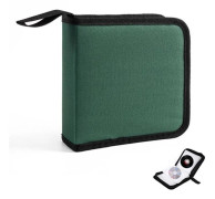 CD-fodral Organizer - CD-väska - 40-skivors förvaringsfodral - Dragkedja - Oxford Handväska - Grön