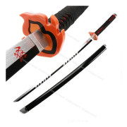 104 cm Demon Slayer Svärd 1:1 Nichirin Svärd Bambublad Kimetsu no Yaiba Zenitsu Tanjirou Katana Vapen Anime Cosplay Rekvisita