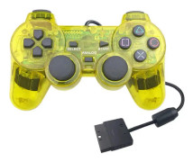 Handkontroll Playstation 2 Transparent/Gul