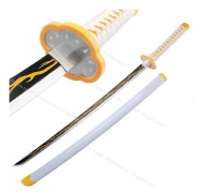 104 cm Demon Slayer Svärd 1:1 Nichirin Svärd Bambublad Kimetsu no Yaiba Zenitsu Tanjirou Katana Vapen Anime Cosplay Rekvisita