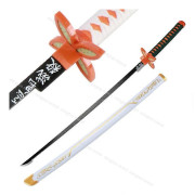 104 cm Demon Slayer Svärd 1:1 Nichirin Svärd Bambublad Kimetsu no Yaiba Zenitsu Tanjirou Katana Vapen Anime Cosplay Rekvisita
