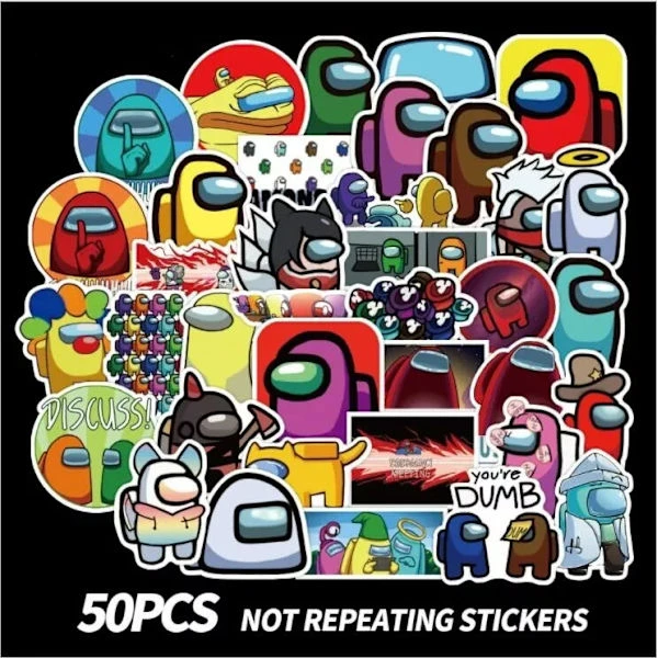 Nya 50 among us ​​vattentäta klistermärken Laptopdekaler Skateboard Scrapbooks Present