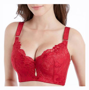 Push-up BH med spets för kvinnor, sexig BH i plusstorlek, bekväma underkläder för dam Beige 36c