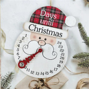 Trä julkalender hängande prydnad Lovely Xmas Countdown hänge för hem Vardagsrum sovrum dekoration Santa Claus