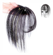 Osynlig Sömlös Tunn Prydlig 3D Air Bangs Hårtoppförlängning