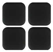 Set med 4 fyrkantiga dörrhandtag silikon slagtåliga enfärgade självhäftande svarta 42*42mm